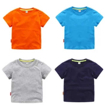 

Kids Tee Shirt Summer New Teenager Clothes Casual Baby Boys And Girls Cotton Candy Colors O-neck Short Sleeve Pullover Tops