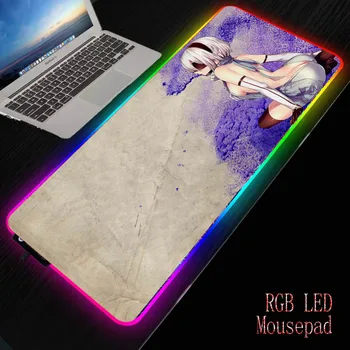 

Mairuige Nier Automata Sexy Girl RGB Large Gaming Mouse Pad Gamer Led Computer Mousepad with Backlight for Keyboard Desk Mat