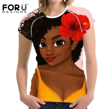 

Tshirt Feminina Plus Size XXL African Black Girls Clothing T-Shirt Fashion Female Tee Top Graphic T Shirt Women Camisas Mujer