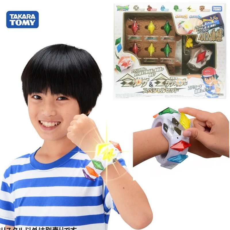Оригинальная фигурка TOMY Pokemon Модель игры sun & moon 4D соматосенсорный браслет Z кристалл детские рождественские