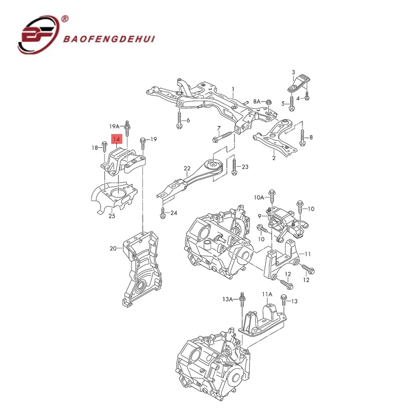 Engine support mounts right 6RF199262K for VolkswagenMotor Mounts