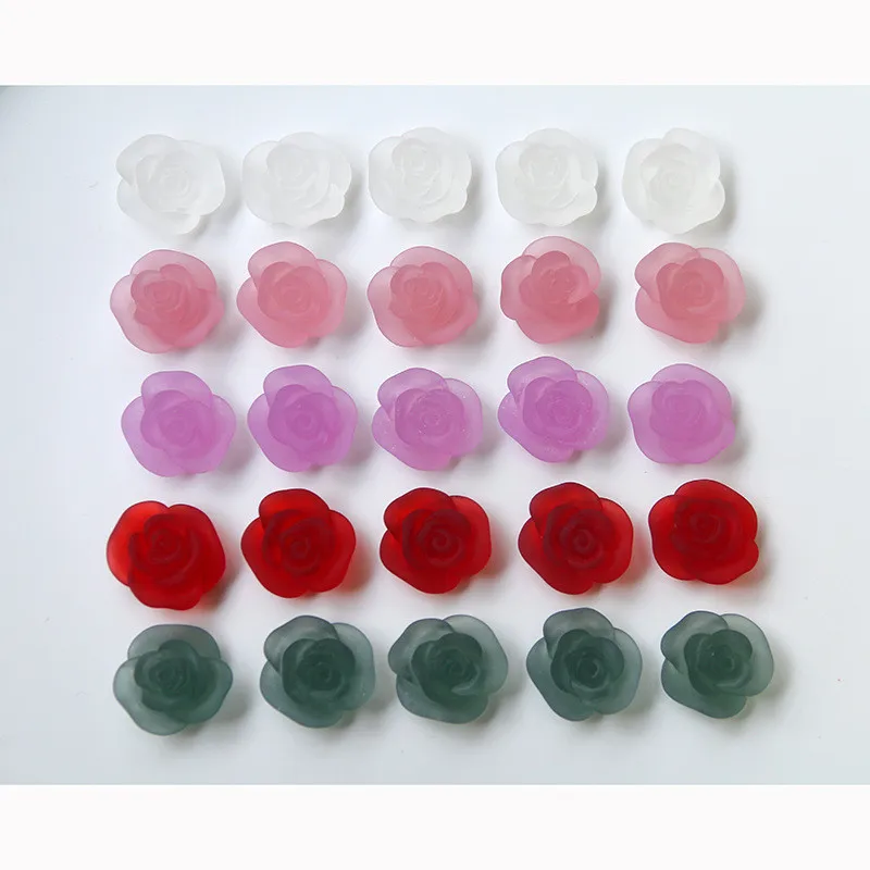 

Оптовая продажа 100 шт./лот цветные матовые Мультяшные розы/камелии формы смолы плоские бусины diy ювелирные изделия серьги/одежда/аксессуары для волос