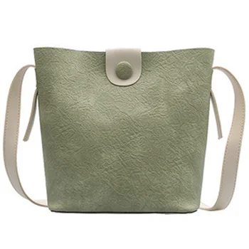 

JHD-New Fashion Wild Simple Bucket Mini Bag Spring And Summer Foreign Shoulder Shoulder Messenger Bag Green
