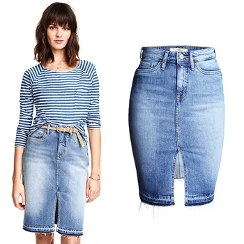 

Women's Denim Skirtwish Ladies Fashion Classic Slim High Waist Denim Skirt