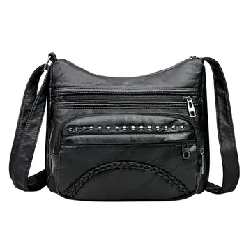 

Solid Color Messenger Bag Elegant Simple Handbags Casual Women PU Leather Small Zipper Crossbody Bags Bolsas Feminina