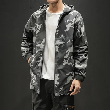 

Printing camouflage Oversize M-5XL New Brand Zipper Coat Men Fashion Loose Casual Cloth Harajuku Soft Men Hooded Pockets Jacket