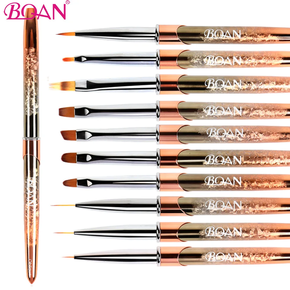 BQAN 1 PC Rose Gold Nail Art Brush UV Gel Line Painting Brushes Nails Crystal Acrylic Liner Drawing Pen Tools | Красота и здоровье