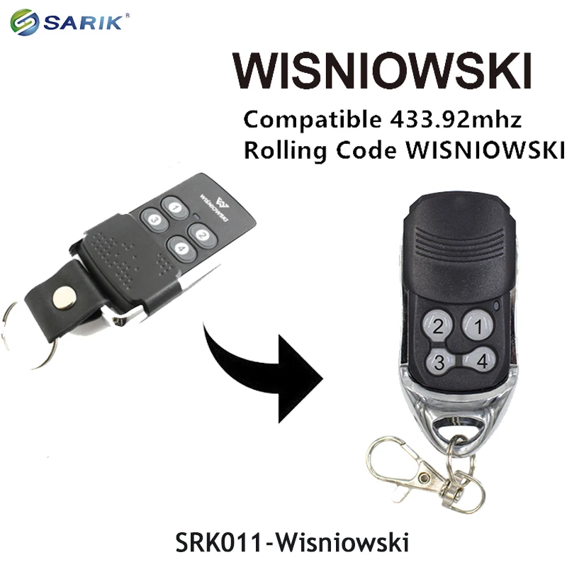 WISNIOWSKI пульт управления воротами ворота двери 433 МГц WISNIOWSKI гараж открывалка с дистанционным управлением дистанционного управления WISNIOWSKI прокатки код