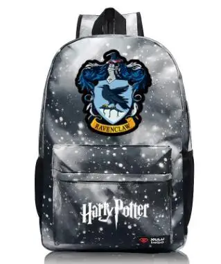 Школьная сумка для мальчиков и девочек, женская сумка, школьная сумка для подростков, парусиновые мужские Студенческие рюкзаки, Хогвартс Слизерин Гриффиндор - Цвет: 12