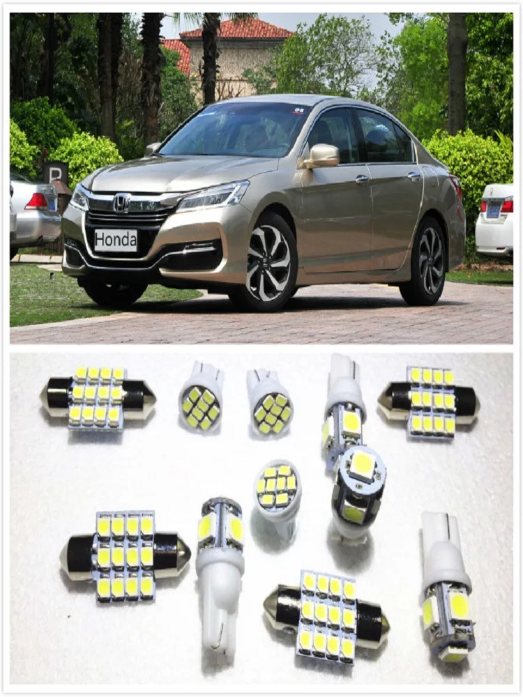 11 set White LED Lights Interior Package 10 &amp 31mm Map Dome For Honda Accord Fit Pilot MDX Insight 1990-2019 | Автомобили и