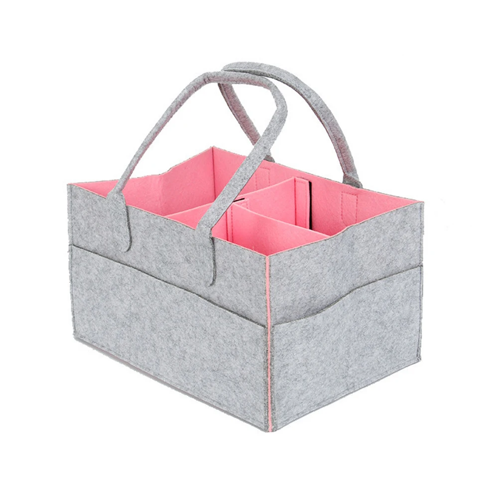 Cysincos Felt Cloth Storage Bag Foldable Baby Large Size Diaper Caddy