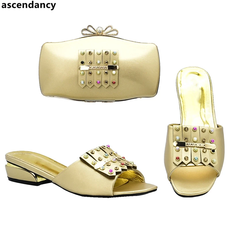 Новое поступление; итальянский комплект из обуви и сумки в африканском стиле; дизайнерская обувь; роскошные женские свадебные туфли в нигерийском стиле с сумкой; коллекция года