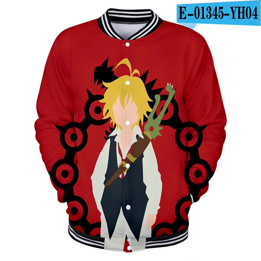 3D Бейсбольная куртка meliodas с 3D принтом; Мужская и женская одежда; повседневные бейсбольные куртки; модная куртка meliodas для мальчиков и девочек; сезон осень-зима - Цвет: 3D