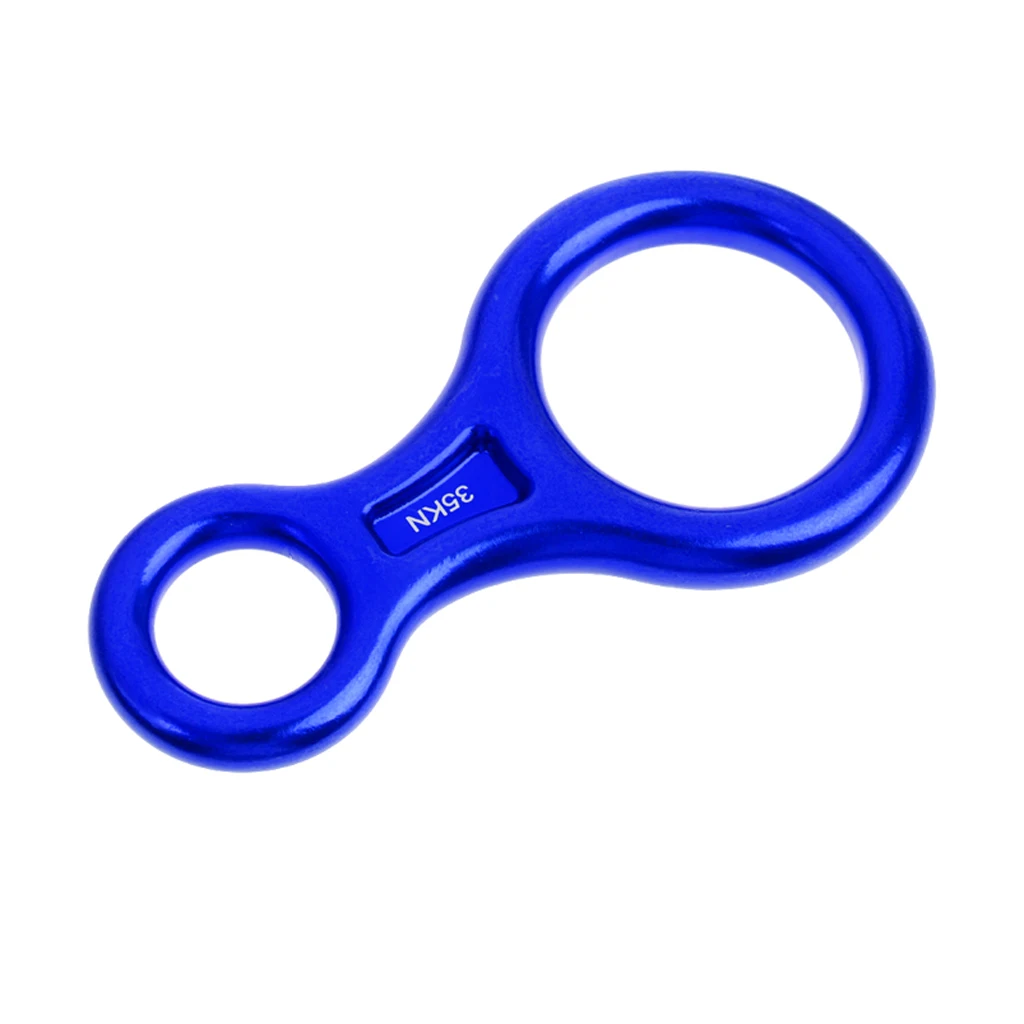 Climbing 35KN Figure 8 Descender + 2pcs 25KN D-ring Screw Locking Carabiners