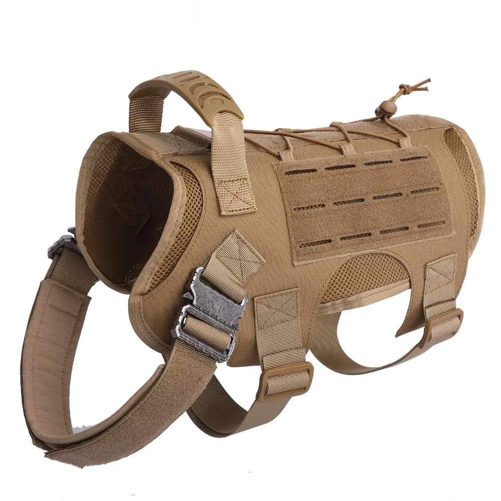 Военный жилет для собак, дышащая тактическая одежда для собак, шлейка, регулируемый Молле, тренировочный жгут для службы собаки