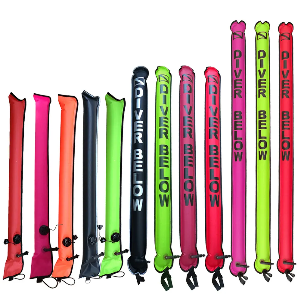 Tanie 1.1 M 1.8 M zamknięte nurkowanie z aparatem tlenowym boja do znakowania powierzchni małych i średnich firm Drift do nurkowania rosnąco sygnału rury bezpieczeństwa kiełbasa dla wrak nurkowanie z rurką