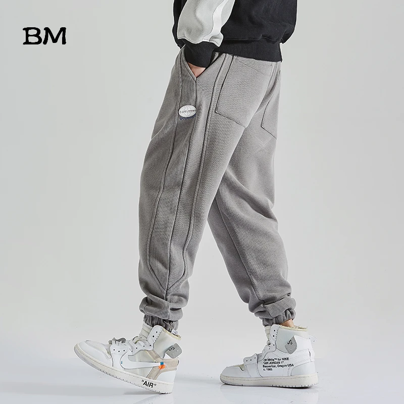 Streetwear Mens Overalls Autumn Winter Warm Plus Velvet Joggers Korean Style Sweatpants Fashion Harajuku Thick Casual Pants Male Streetwear Mens Overalls Autumn Winter Warm Plus Velvet Joggers Korean Style Sweatpants Fashion Harajuku Thick Casual Pants Male