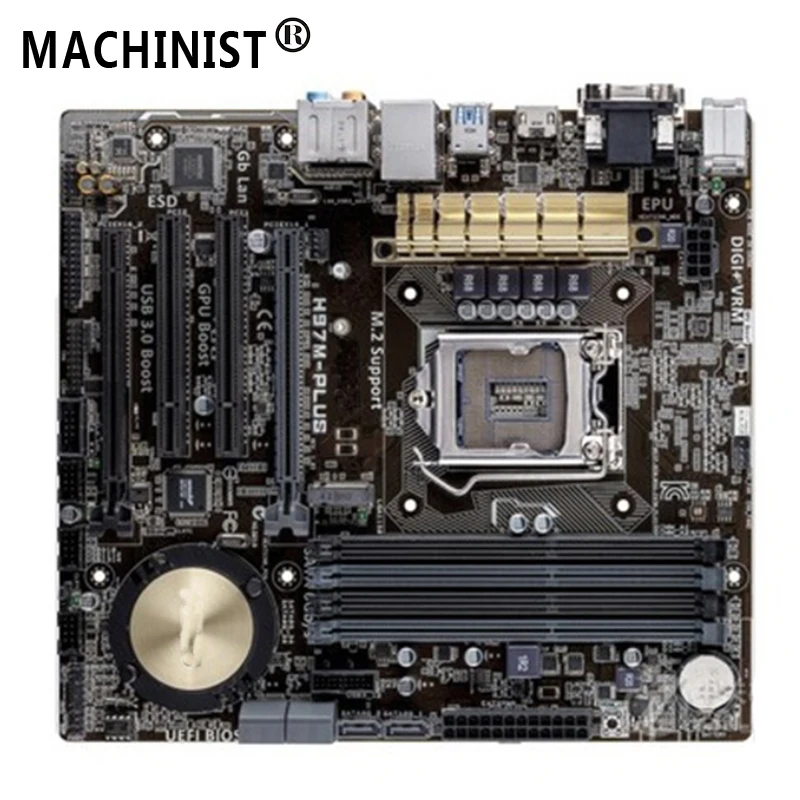 

Original For ASUS H97M-PLUS Desktop motherboard MB H97 LGA 1150 micro ATX DDR3 32GB SATA3.0 USB3.0 fully Tested Free shipping