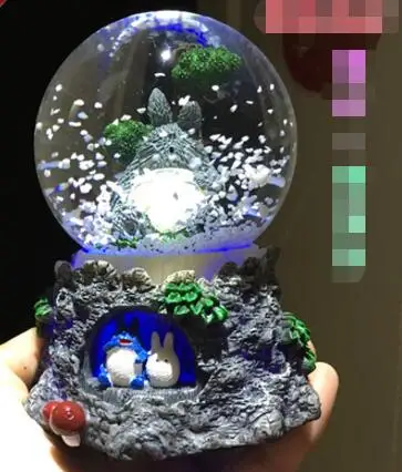 727 Lovely dragon cat with light crystal ball music box | Дом и сад