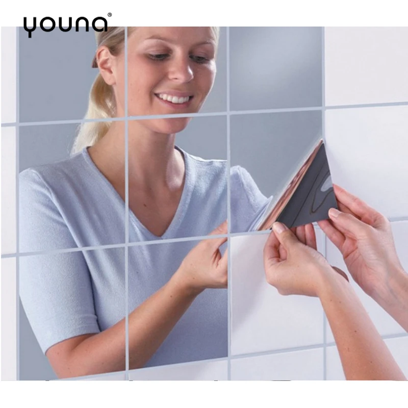 

Decorative Mirror Sheets Flexible Non Glass Mirror Plastic Mirror Self Adhesive Tiles Mirror Wall Stickers Decal 3D Stickers