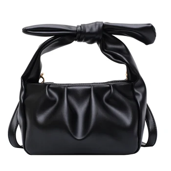 

Cowhide Shoulder Bag Women Simple Solid Color Fashion Cloud Female Crossbody Tide Handbag Clutch Bags Large Capacity Female Bags