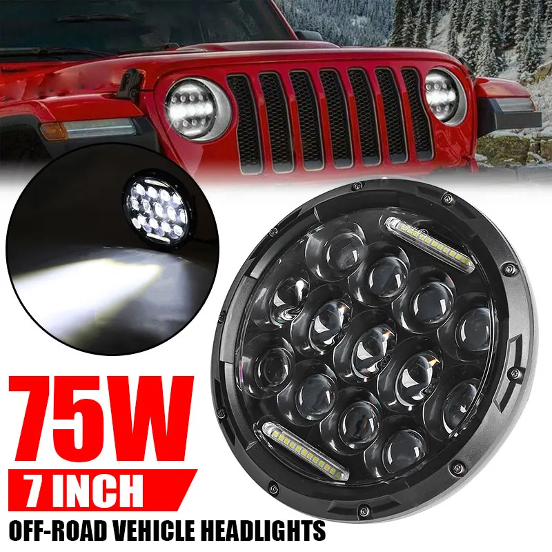 Автомобильный светодиодный фонарь angel eyes 7 дюймов светодиодный фонарь для JEEP JK TJ LJ Wrangler