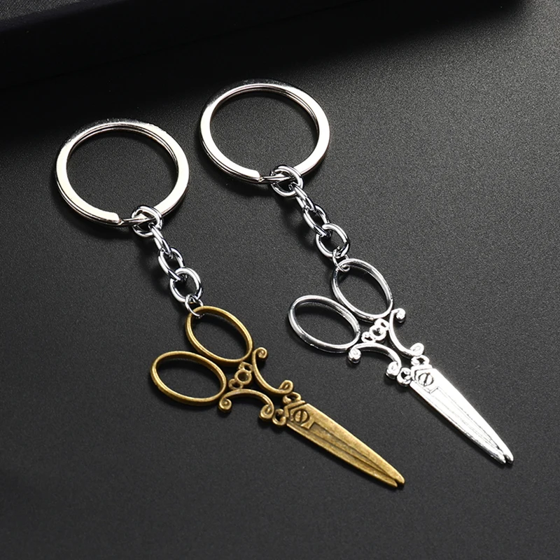 

Mini Scissors Keychain Gadget Keychain Vintage Barber Scissor Comb Stylist Scissor Creative Gift