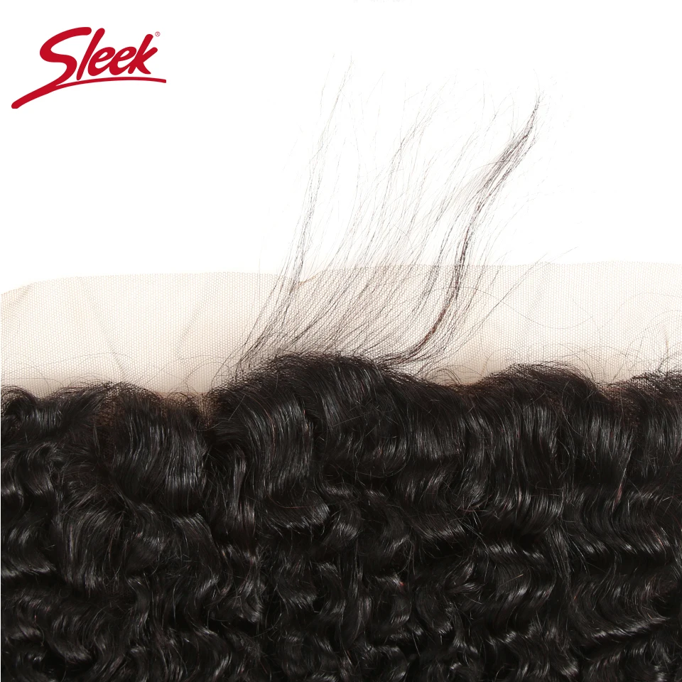  Sleek Indian Kinky Curly Hair 13x4 Lace Frontal Closure 8-20 Inches Natural Remy Hairline Bleached 