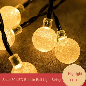 

Factory Direct Solar Energy 30led Bubble Ball Christmas Festival Wedding Garden Party Decoration Waterproof Lantern String
