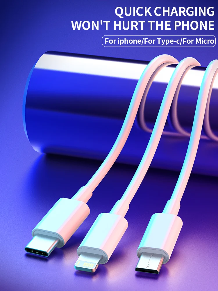 

OKZ Data USB Cable for iPhone Fast Charger Charging Cable For Android phone type c xiaomi huawei Samsung Charger Wire For iPad