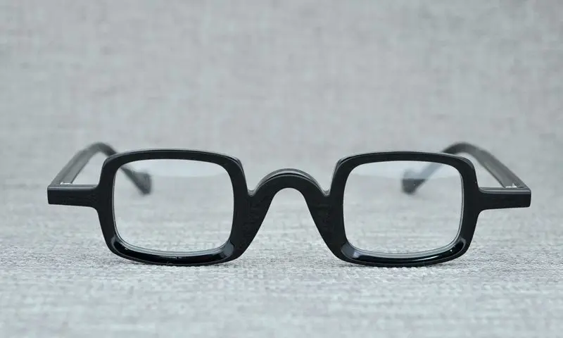 Ацетатная оправа для очков мужские и женские Ретро Винтажные маленькие квадратные очки близорукость рецепт; очки оправа прозрачные очки Oculos - Frame Color: Black