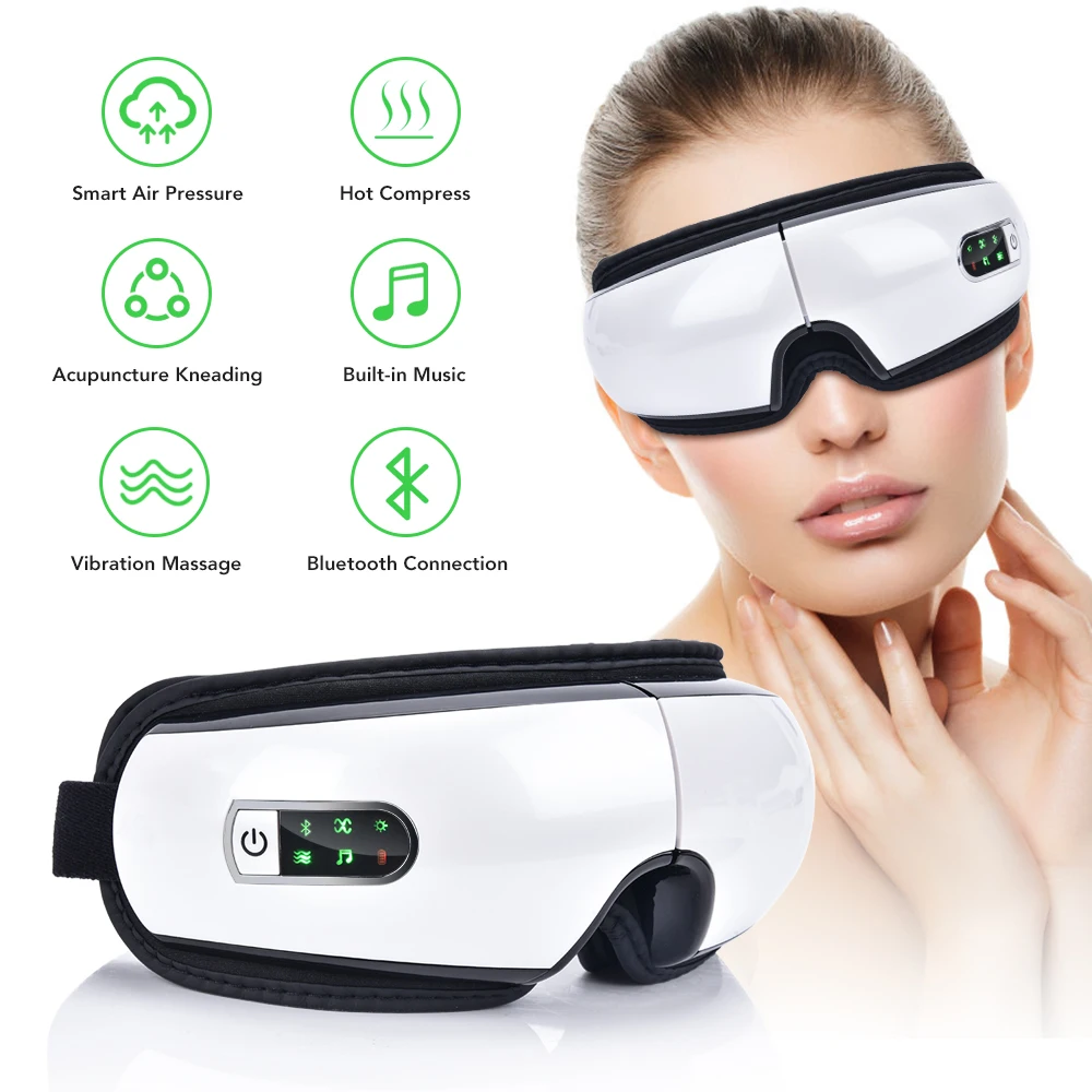 

Bluetooth Music Eyes Massager Electric Vibration Foldable Air Pressure Hot Compress Massage Care Device For Eye