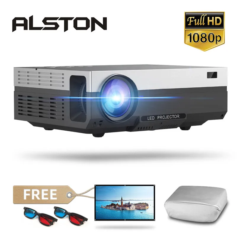 Проектор ALSTON T26 серии Full HD 1080P 6500 люмен 4K домашний кинотеатр HDMI VGA USB ТВ T26L T26K