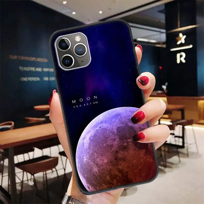 Planets Space Venus Sun Jupiter Mars Black Case for Apple iPhone 11 Pro XR 7 8 4