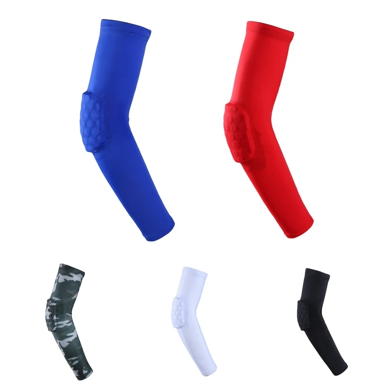 

Basketball Arm Sleeve Elbow Pad Lycra fabric Honeycomb Armband Support Breathable Football Safety Sport Brace Protector