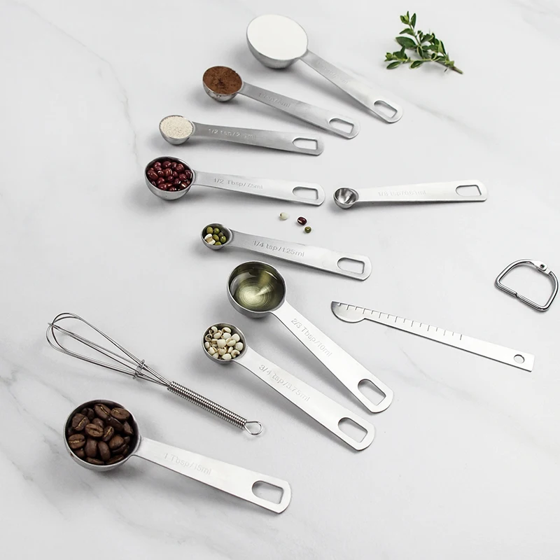 Measuring spoons set – heavy duty stainless steel measuring tools for kitchen cooking and home baking