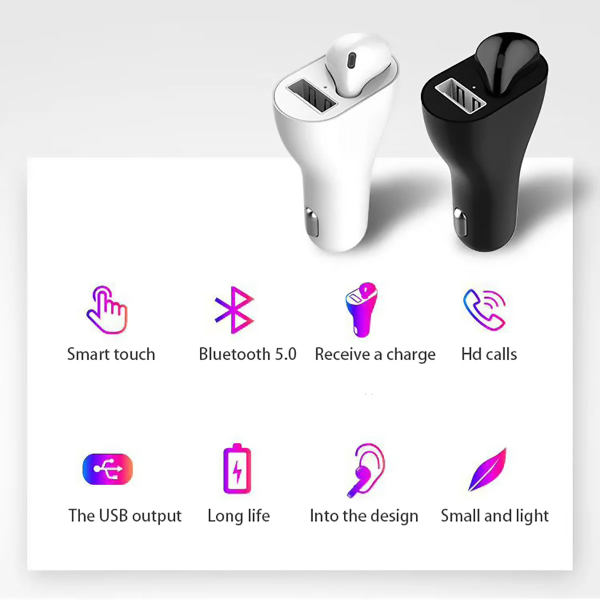 2 в 1 автомобильные беспроводные наушники Bluetooth 5 0 гарнитура USB порт автомобильный