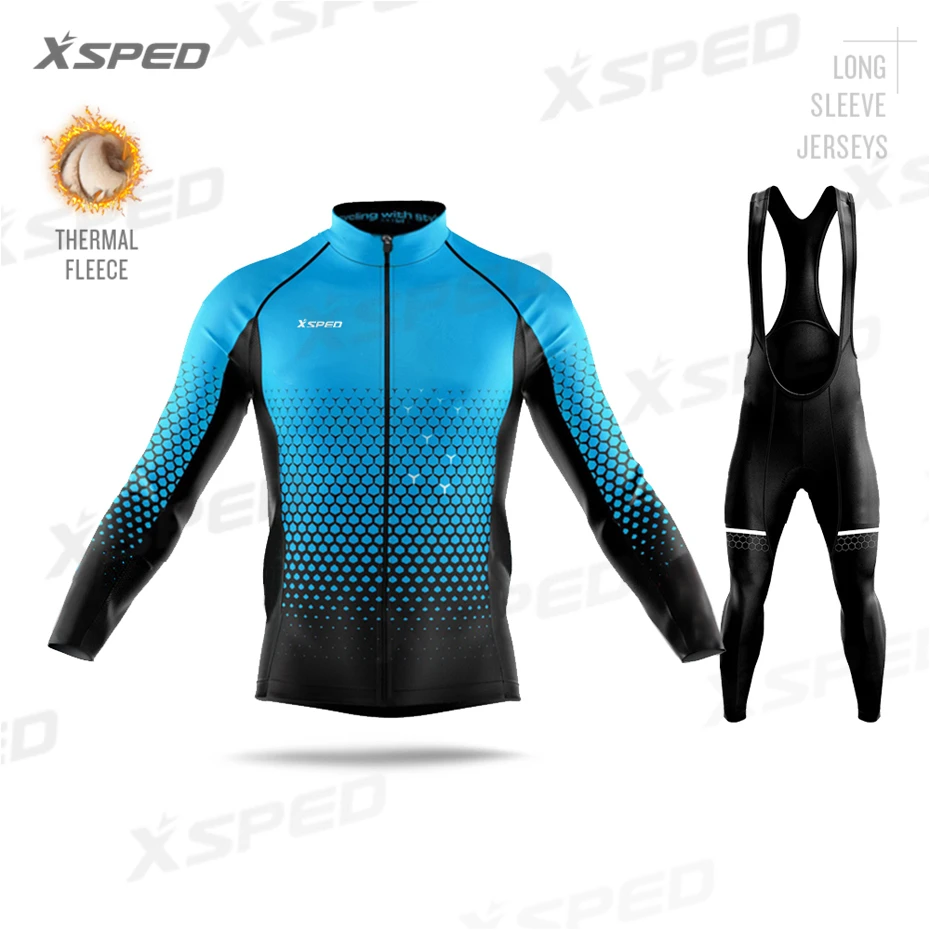 Cycling Clothing set 2020 Mens Winter Warm Thermal Cycling Jersey Bib Pants kit
