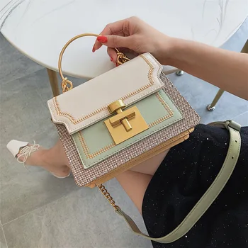 

Foreign style small bag woman 2020 new hand-held small square bag fashion texture chain messenger shoulder bag