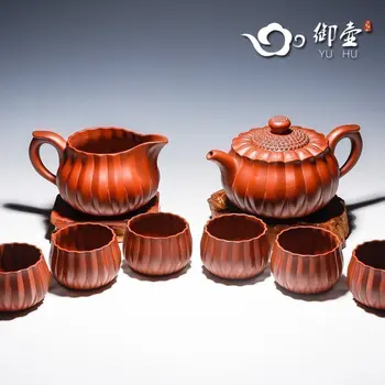 

by hand the large capacity of a complete set of the teapot tea sets undressed ore dahongpao jin wen sunflower pot