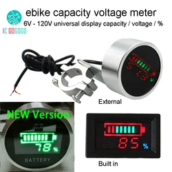 Universal eBike Battery Capacity and Voltage Display Gauge - 24V square built - in