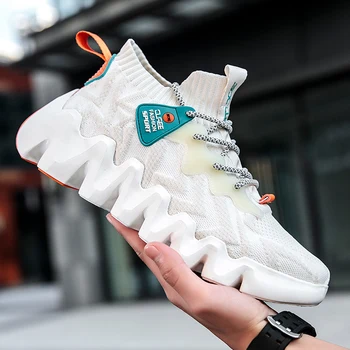 

New Style Thick Bottom Running Shoes for Men White Sneakers Outdoor Sport Shoes Man Training Athletic Jogging Shoes Zapatillas