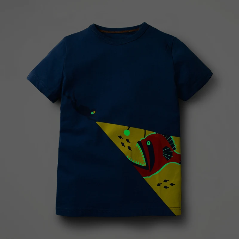 Little maven Shark Pattern Ropa para niños Camiseta de verano para niños Ropa para niños Ropa de manga corta de algodón Camiseta para niños - Цвет: 51631 same picture