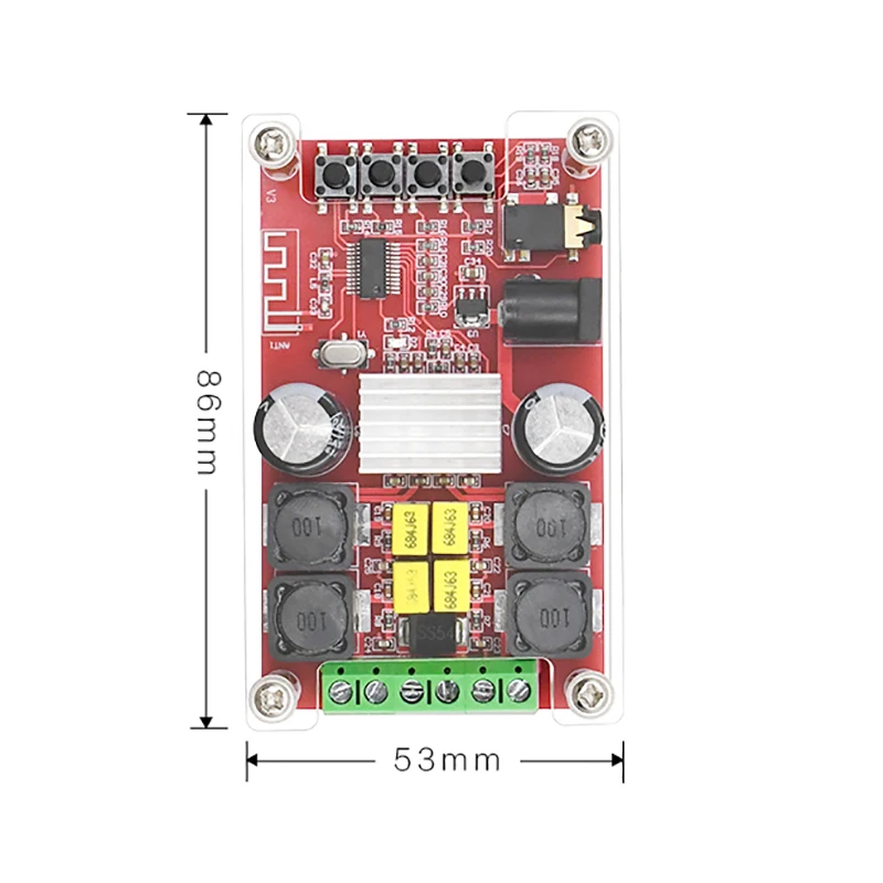 2*50W TPA3116D2 Bluetooth 5,0 цифровой аудио усилитель двухканальный Класс D TPA3116 стерео Aux усилитель декодированный FLAC/APE/MP3/WMA/WAV