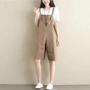 

Summer Overalls Women Loose Jumpsuits Playsuits Cotton Linen Bandage Rompers Womens Jumpsuit Embroidery Playsuit Party Jumpsuit