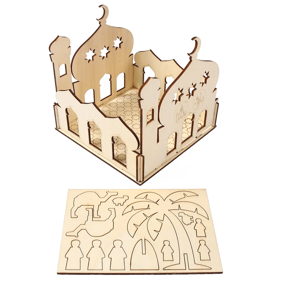 Muslim Islamic Toy DIY Palace House Stand Rack Kid Ramadan Gift Decoration