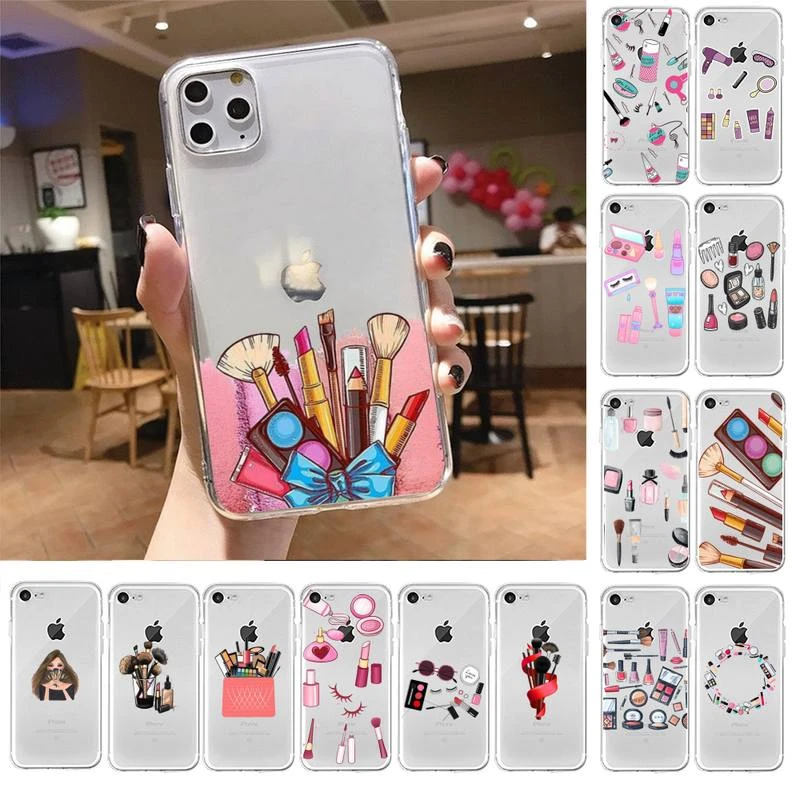 iphone 7 cover Makeup Lipstick Nail Polish Phone Case For iPhone X XS MAX 6 6s 7 7plus 8 8Plus 5 5S SE 2020 XR 11 11pro max Clear funda Cover lifeproof case iphone 8