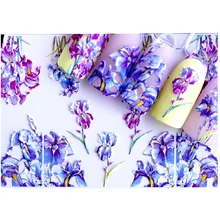 3D акриловые Выгравированные цветные наклейки на ногти смешанные формы цветок Водные Наклейки эмпаистические наклейки для ногтей водная горка наклейки Z0234