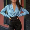 Celmia Women Blouses Satin Shirt 2022 Spring Long Sleeve Sexy V-Neck Slik Tops Casual Solid Elegant Ladies Blusas Femininas 5XL ► Photo 3/6