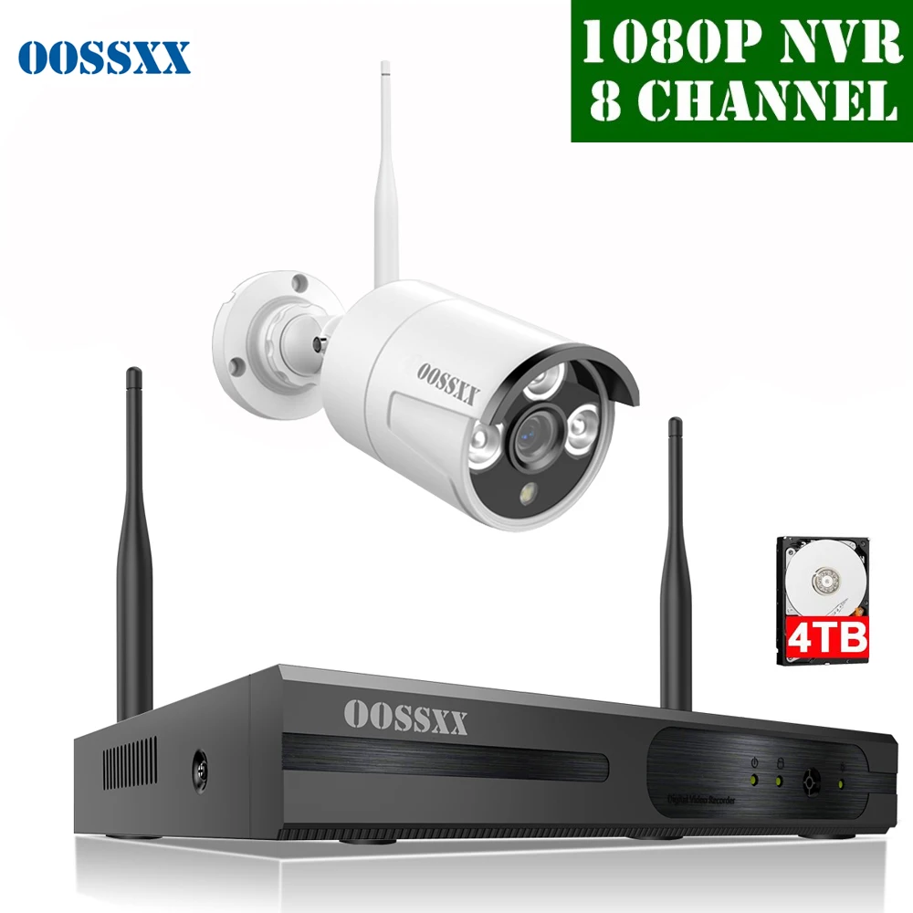 

OOSSXX 8CH Wireless NVR Kit CCTV Camera System 1pcs 720P 1.0MP Indoor Outdoor IP Security Camera Wifi Video Surveillance System